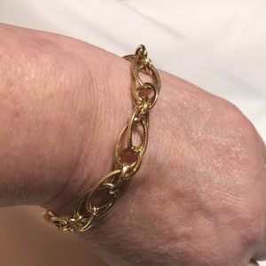 14K Over Sterling Silver double link bracelet